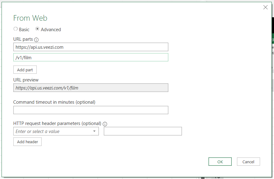 after URL Parts text boxes filled in 