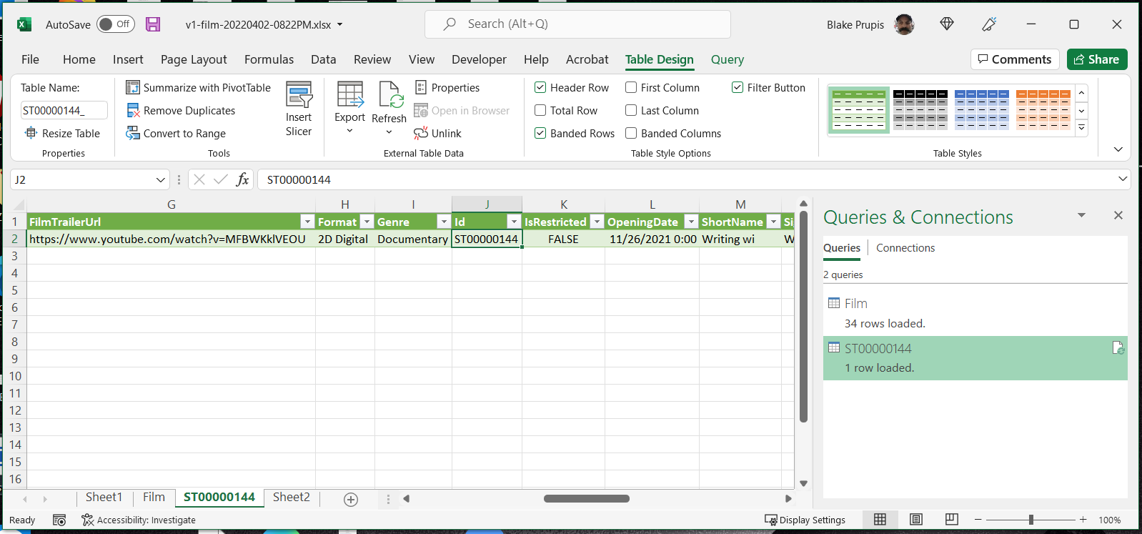 it loaded my spreadsheet