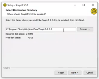 select the install folder