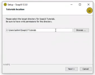 select tutorial location folder