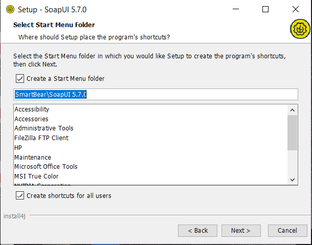 the SoapUI 5.7.0 Setup Wizard