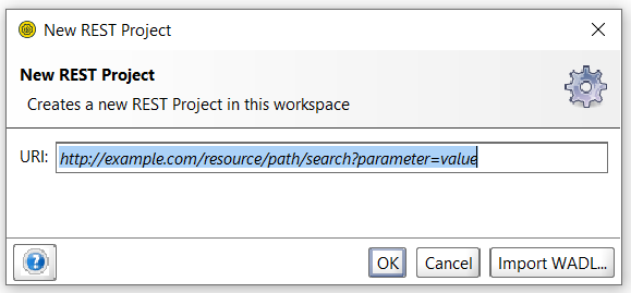 New REST Project Dialog Box