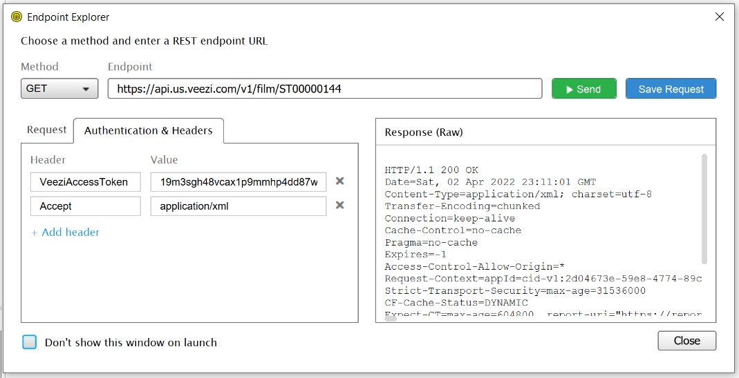 after saving req, I got XML