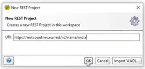 New REST Project Dialog Box