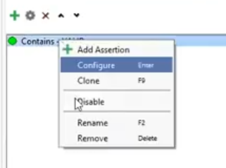 the Contains submenu