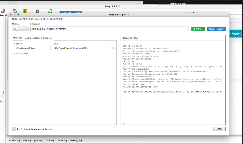 Example of raw responce for v1:film with token entered