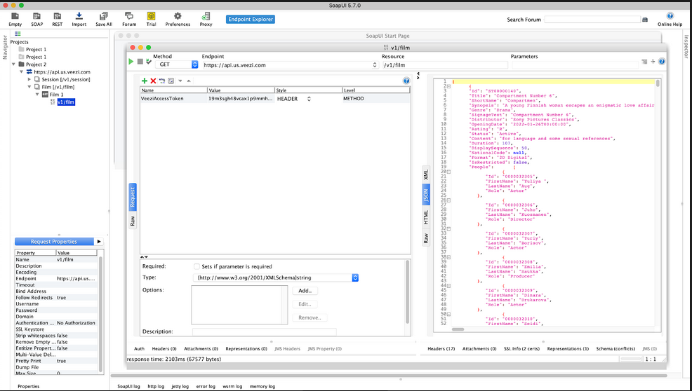 Soap request open screen
